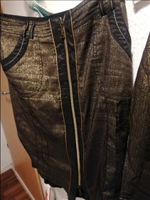 Abbildung: Kostüm Jacke und Rock braun glitzer gr. 38 vintage 