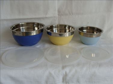 Abbildung: Schüssel-Set Edelstahl 3 Schüsseln mit Deckel NEU