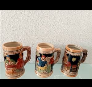 Abbildung: Set: 3x Vintage Keramik Bierkrug (0,450L)