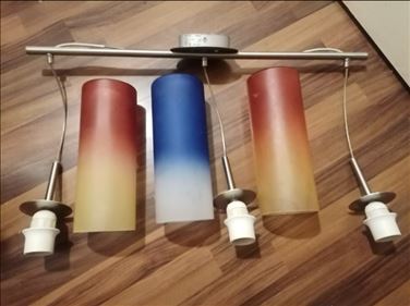 Abbildung: Lampe glas 3er Pendel funktionstüchtig sehr alt