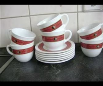 Abbildung: 12-tlg Set:Kaffee Tassen+Untertassen .Kollektion Harmonia Sp