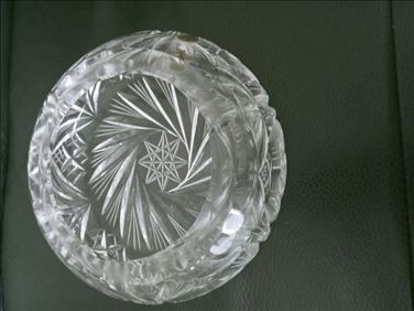 Abbildung: Vintage Geschliffenen Kristall Aschenbecher,D:17,5 cm
