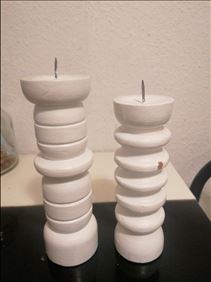 Abbildung: Kerzenständer gedrechselt vintag DDR unikat 18, 21 hoch