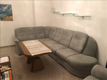 Abbildung: Ecksofa graugrün, gut erhalten