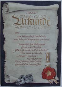 Abbildung: Urkunde zum Weihnachtsfest und für das neue Jahr A4