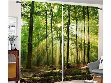 Abbildung: RESERVIERT Vorhang mit Waldmotiv