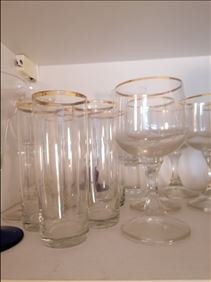 Abbildung: 6 Weingläser, 6 Longdrinkgläser vintag DDR Ära