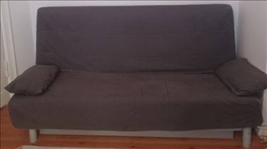 Abbildung: Futon Schlafsofa Ikea schwarz