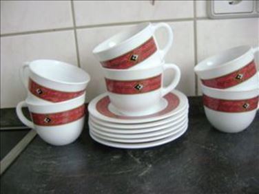 Abbildung: 12-tlg Set:Kaffee Tassen+Untertassen .Kollektion Harmonia Sp