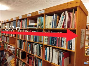 Abbildung: Massives Bücherregal aus Holz, teilbar, 347 cm breit – 