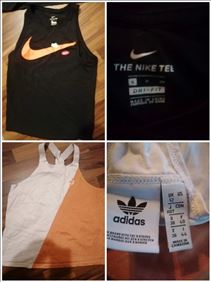 Abbildung: Nike gr. S und Adidas gr. 38 Trägershirt  