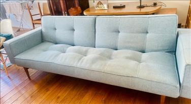Abbildung: Schlafsofa Splitback blau abzugeben